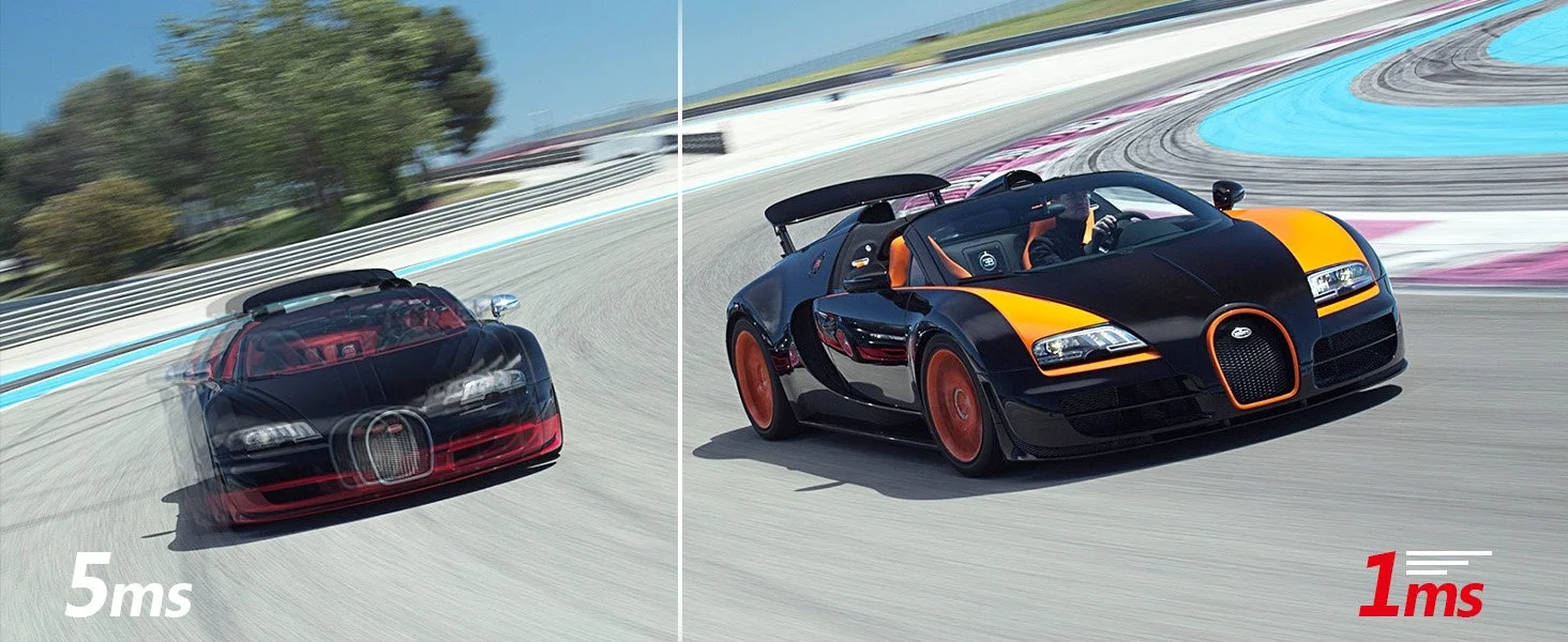 応答速度5msと1msの比較