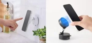 壁にも机にもピタッ！マグネットでスマホが快適になる「吸盤式スマートフォンスタンド」が登場