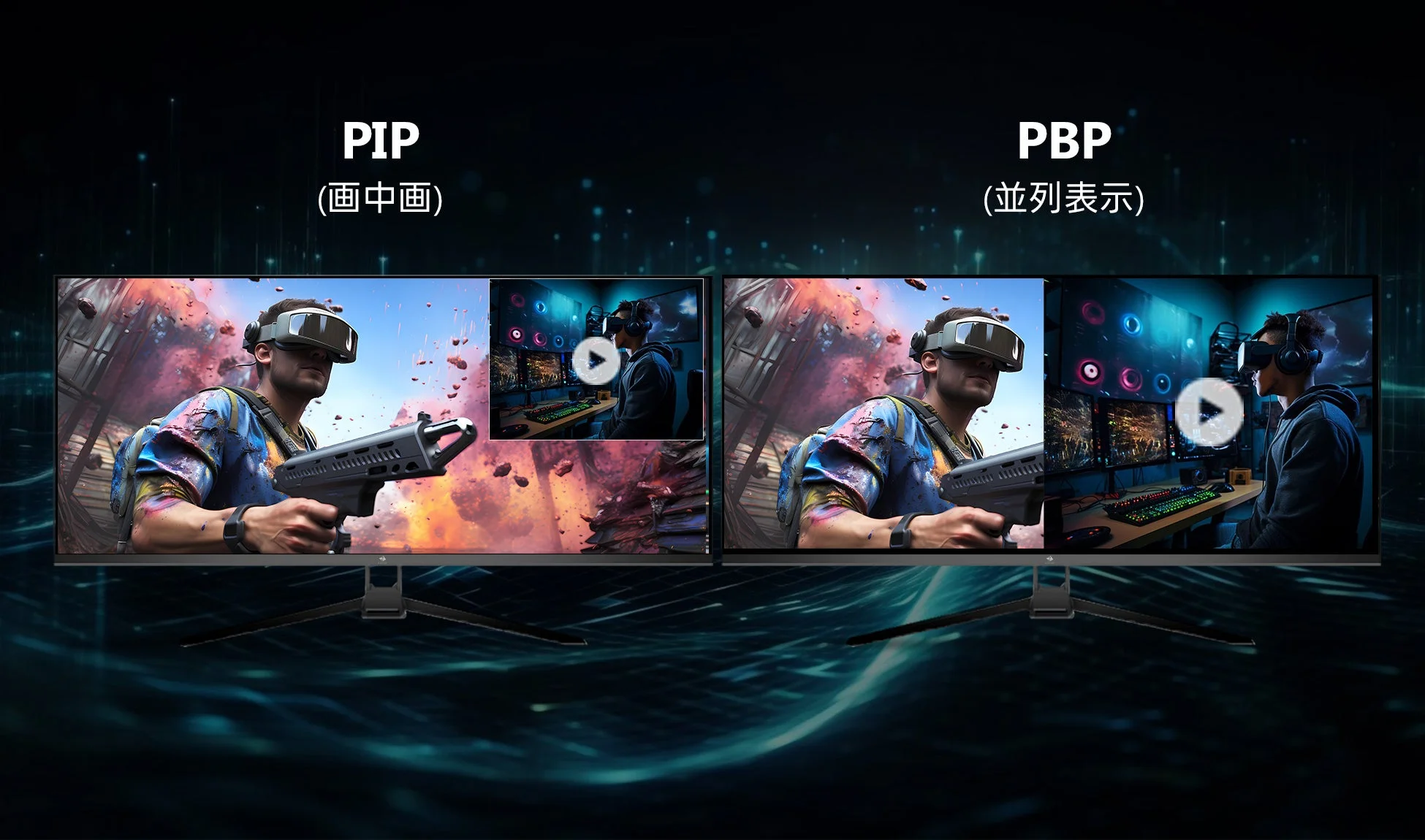 ゲーミングモニターのPIPとPBP機能の比較