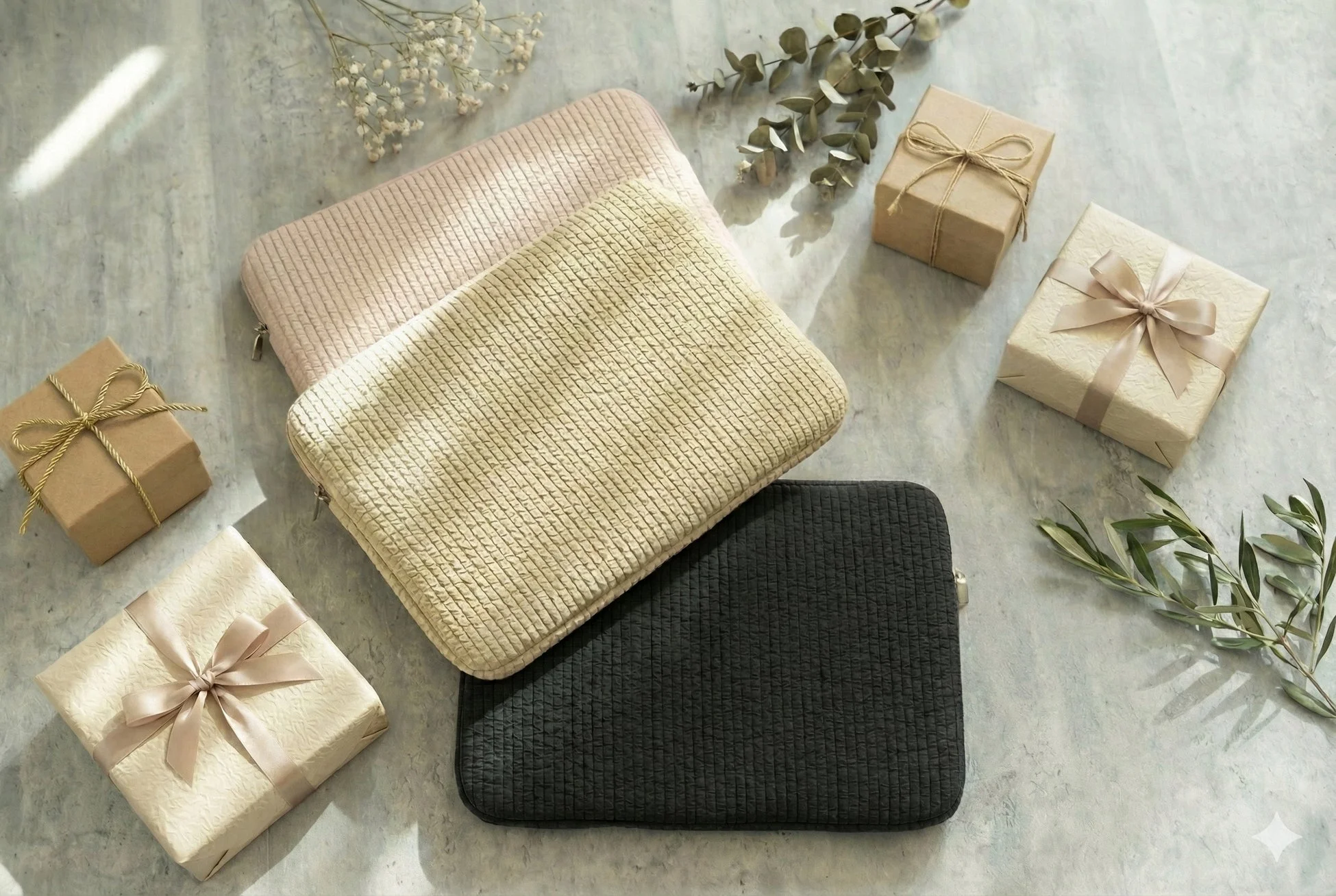 クリスマスプレゼントに最適！韓国伝統「ヌビ」風おしゃれPCケース「Nubi to」13・14インチ対応、大人可愛いキルティングで保護も収納もばっちり