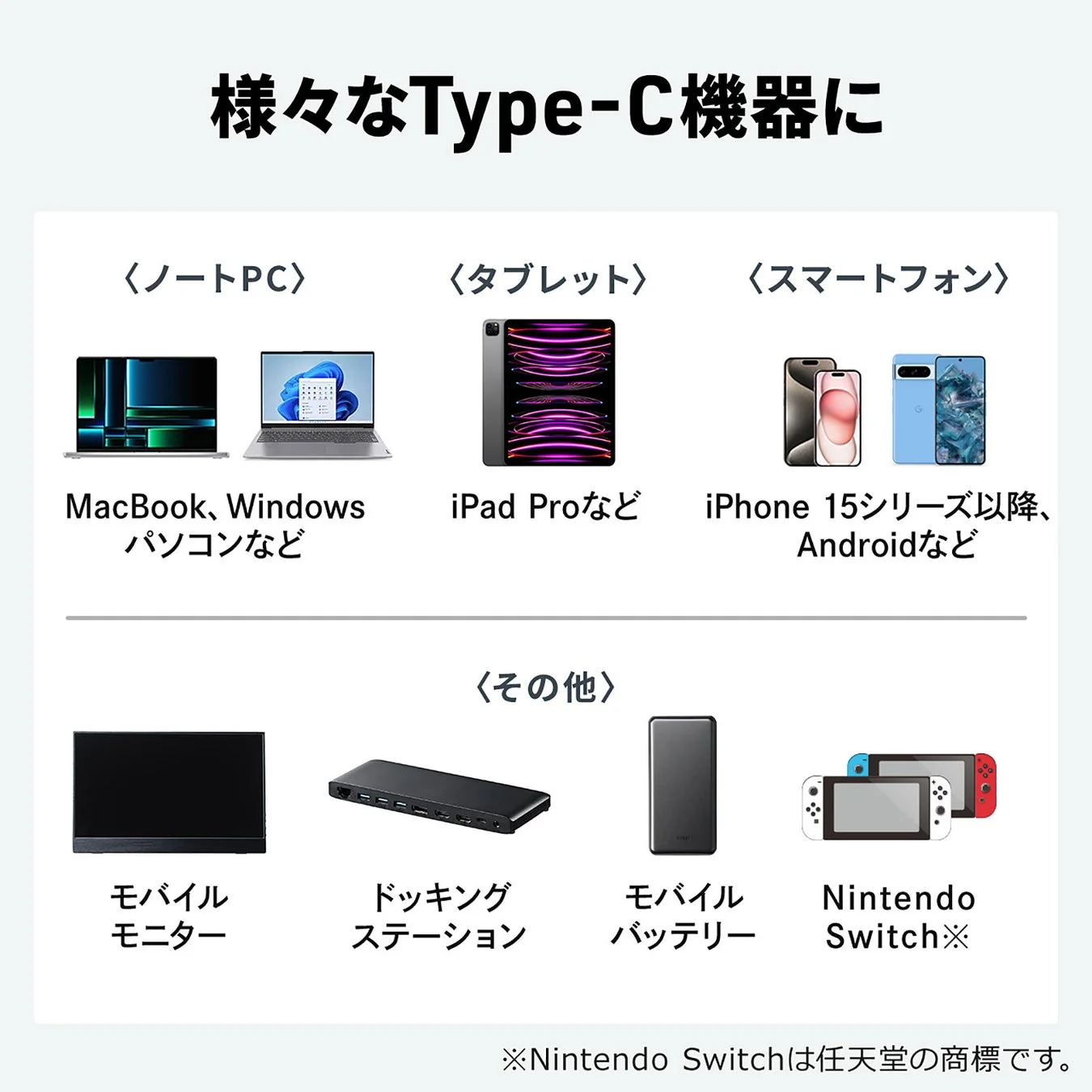 様々なType-C機器に