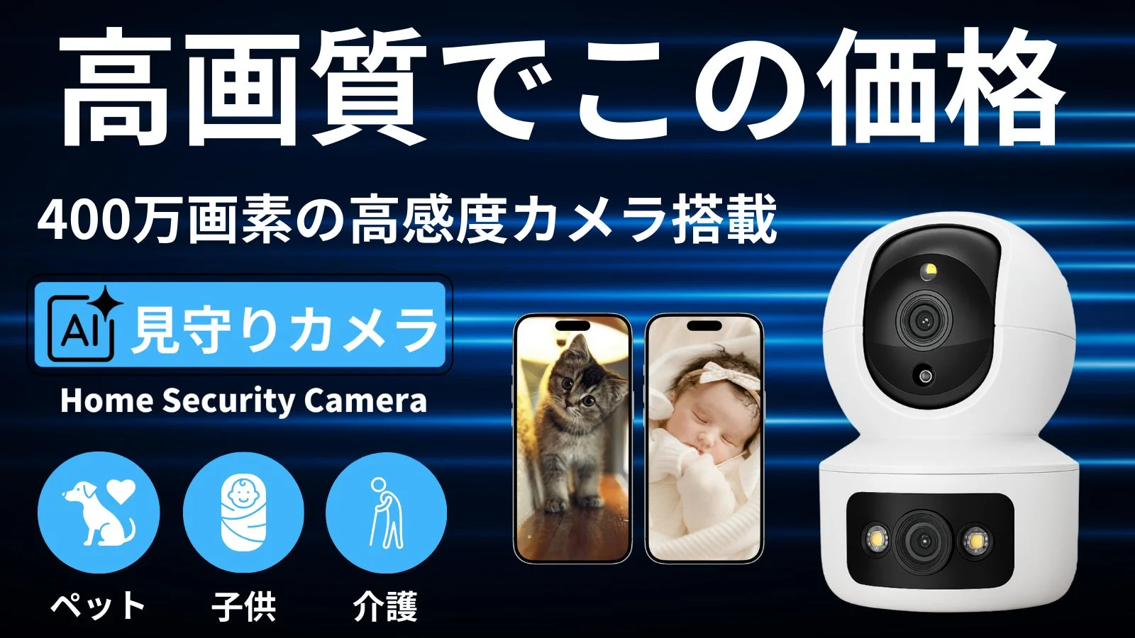 家族を見守る新常識！400万画素ダブルレンズ多機能見守りカメラがMakuakeに登場