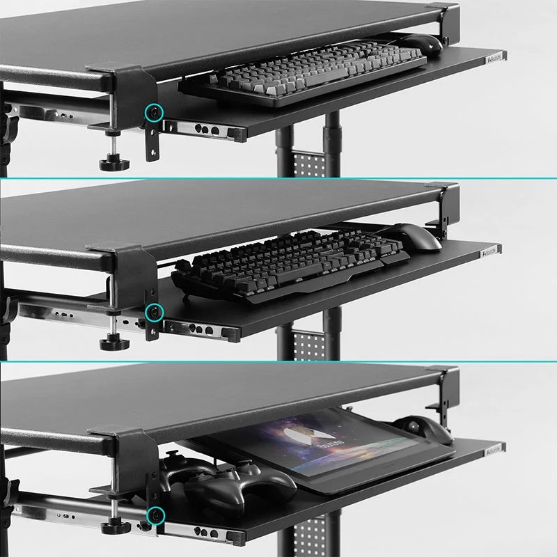 キーボードトレイの高さ調整