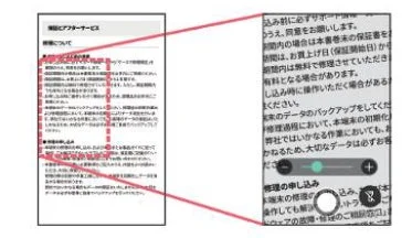 拡大鏡機能の表示
